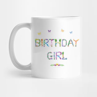 Birthday Girl - tropical word art Mug